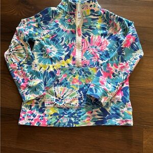 Lilly Pulitzer Kids Floral Pullover - Blue, Pink, White